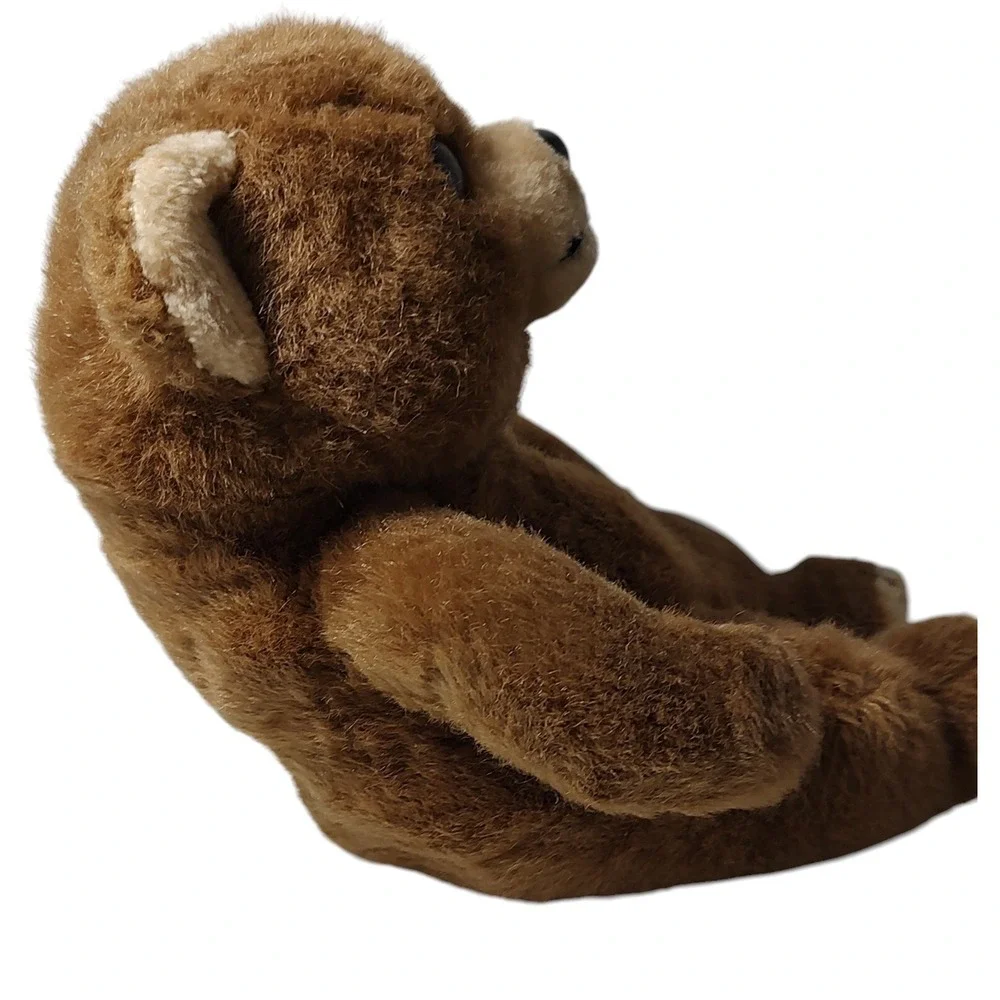 Antics Brown Bear Plush Cream Ears Nose Stuffed Sitting‎ Vintage 1982 Korea SEE